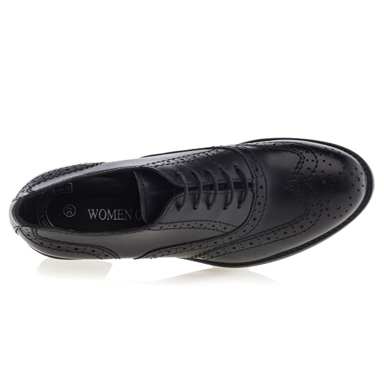 Schwarze Schnürschuhe für Damen / Derby-Schuhe