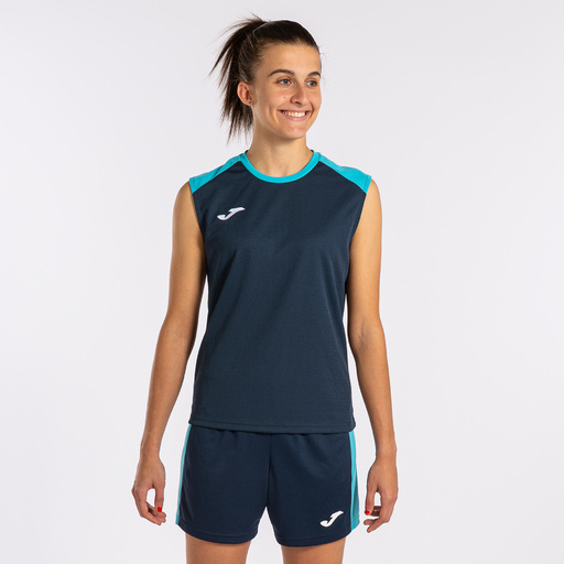  Joma Eco Championship Tanktop, Marineblau, Neon-Türkis