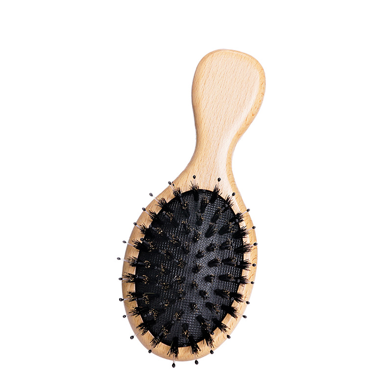 Portable Beech Wooden Airbag Comb Mini Scalp Massage Brush Comb Household Travel Air Cushion Hairbrush Anti Static Detangling