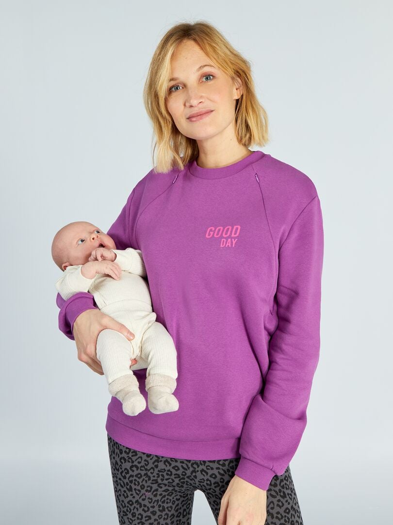 Verpleegkundig sweatshirt met ronde hals - PAARS