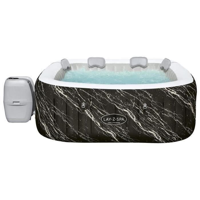 Spa hinchable BESTWAY Lay-Z-Spa Hollywood - 140 chorros de aire - 180 x 180 x 66 cm - Capacidad para 4 a 6 personas + Aspiradora eléctrica Aquascan
