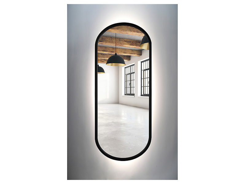 Lustro łazienkowe ścienne LED 35x100 cm bez włącznika czarne
