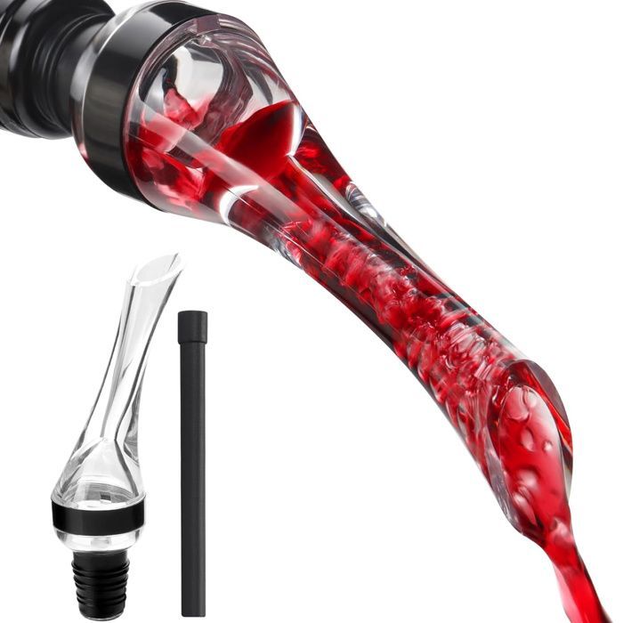 Decanter - CULINOREA - 22x5 cm - AS Material - Ample Oxygenation - With Empty Stopper and Corkscrew - Wine Accessories