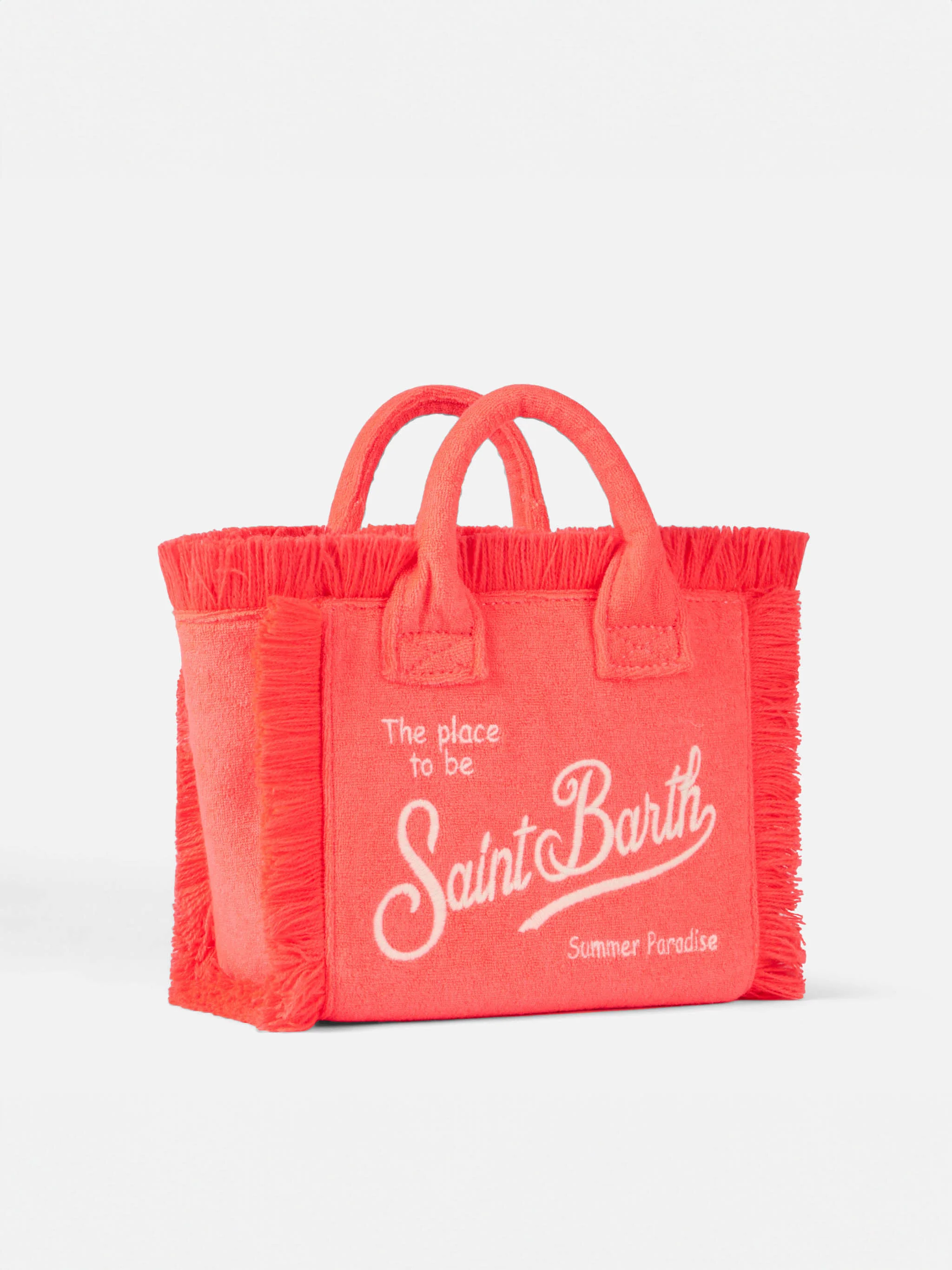 Borsa a mano Mini Vanity in spugna rosa fluo