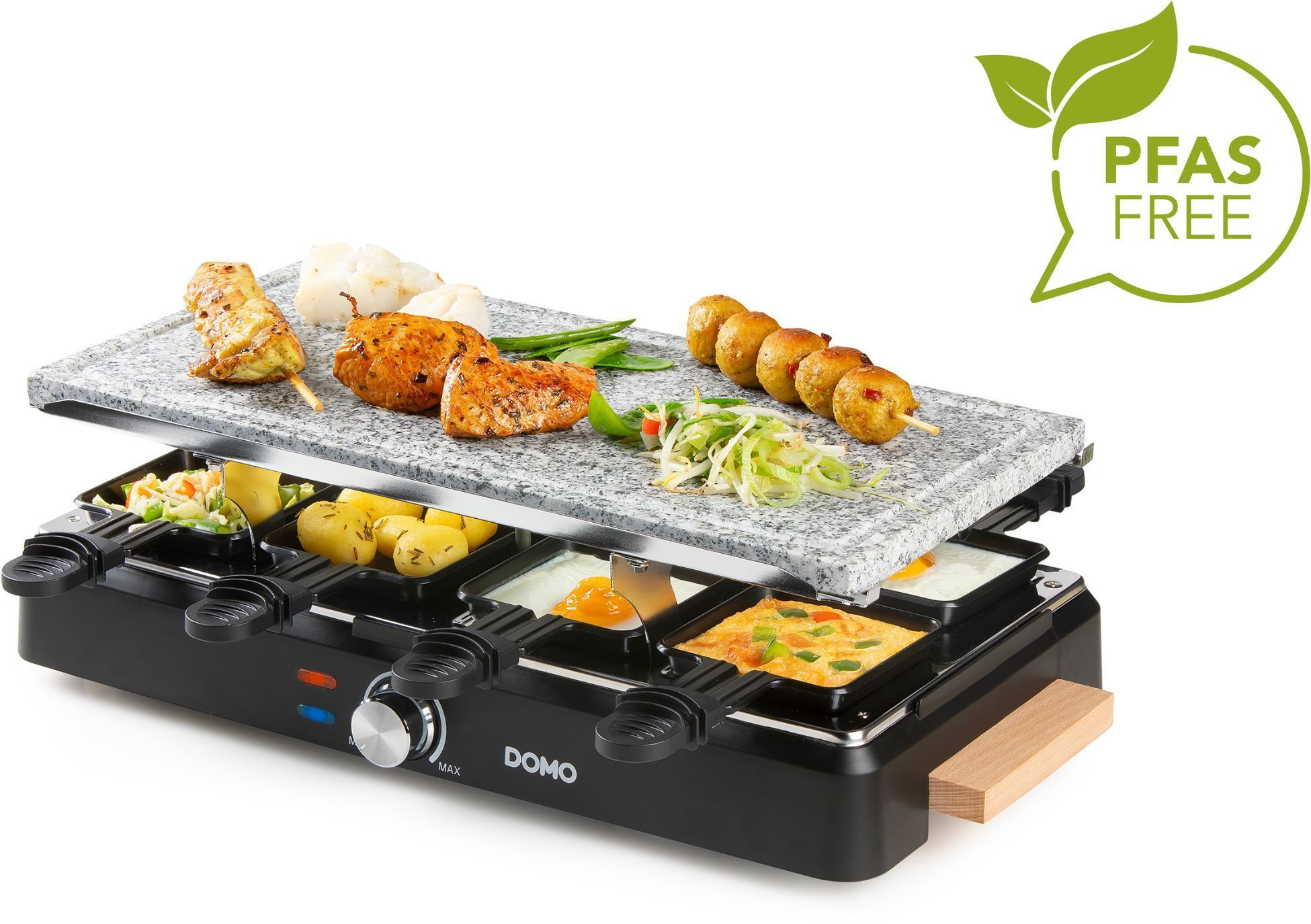 Parrilla para raclette - DOMO - DO9262G - 8 personas - Piedra para cocinar - Parrilla - 1400 W