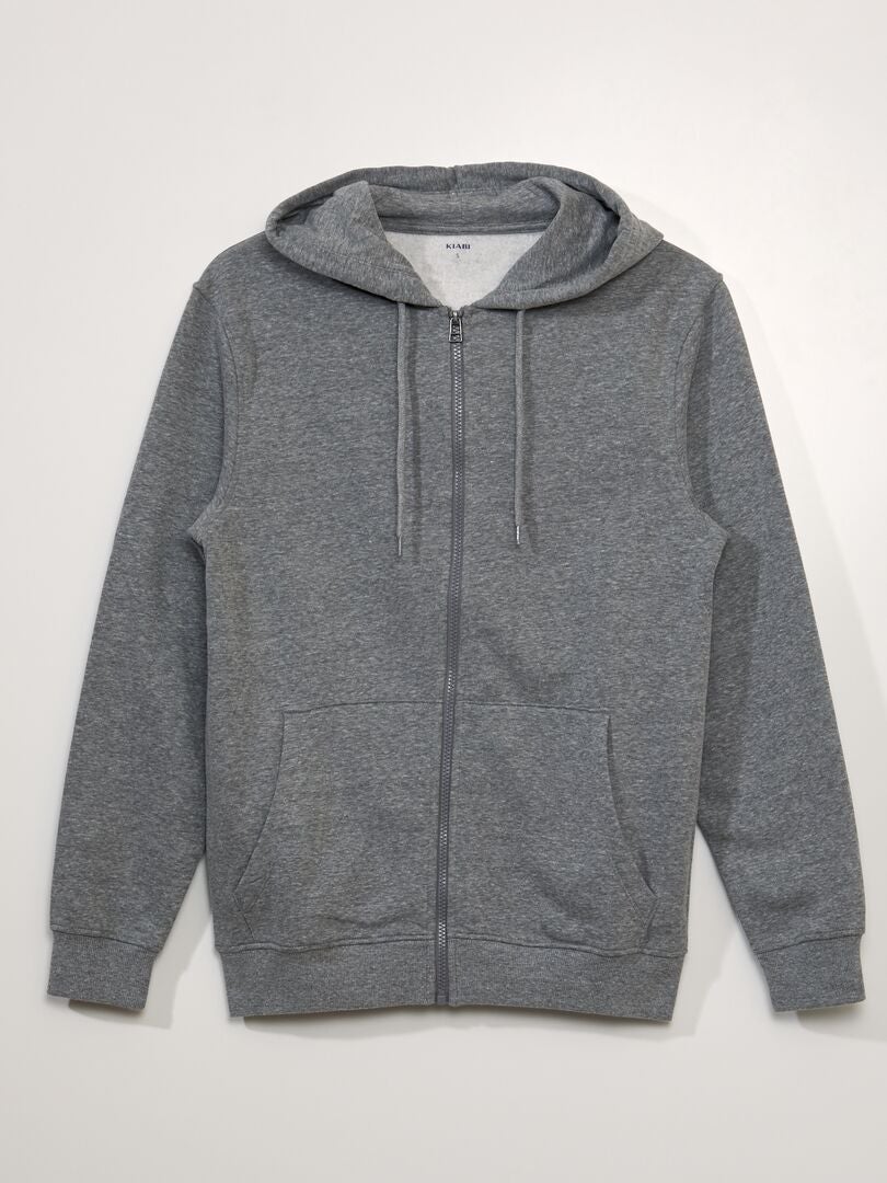 Fleece sweatshirt met rits - GRIJS