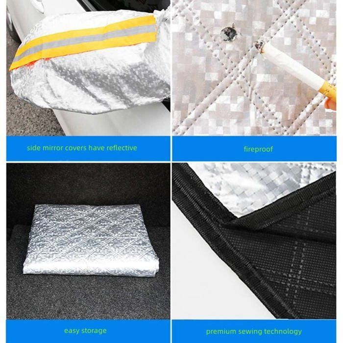 Funda para parabrisas de coche, 9 imanes, gruesa, extragrande, con etiqueta de protección invernal.