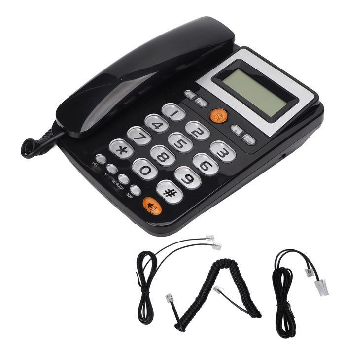 Large button landline phone with hands-free capability, bright LCD screen, ideal for seniors.