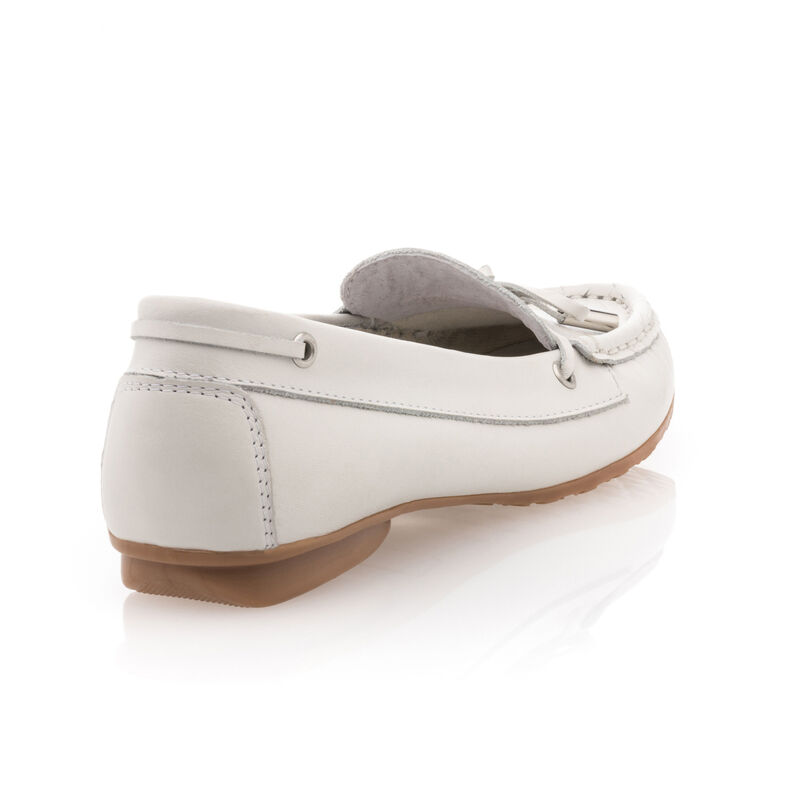 Weiße Damen-Loafer/Bootsschuhe