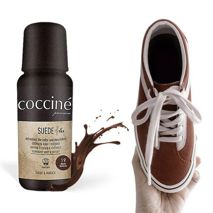 Pâte liquide pour rénovateur de daim et nubuck brun foncé Coccine Suede 75 ml