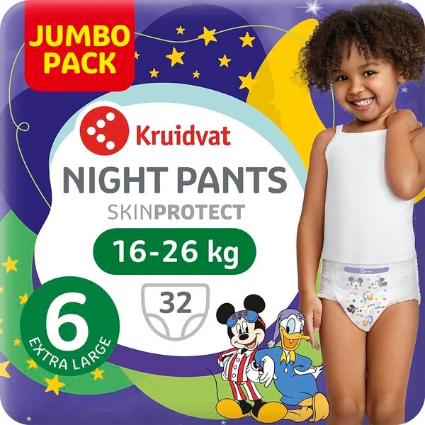 Kruidvat noćne pelene, veličina 6XL, jumbo pakiranje, 32 komada