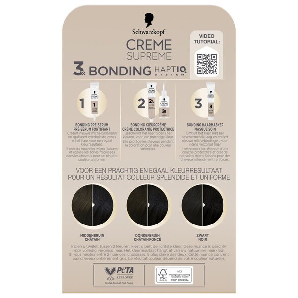 SCHWARZKOPF CREME SUPREME - CR.SUPR 1-0 NAT. CRNI<br>182g