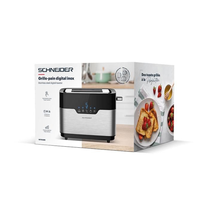 Broodrooster - SCHNEIDER - SCTO22DX - 2 sleuven - Roestvrij staal - 920W