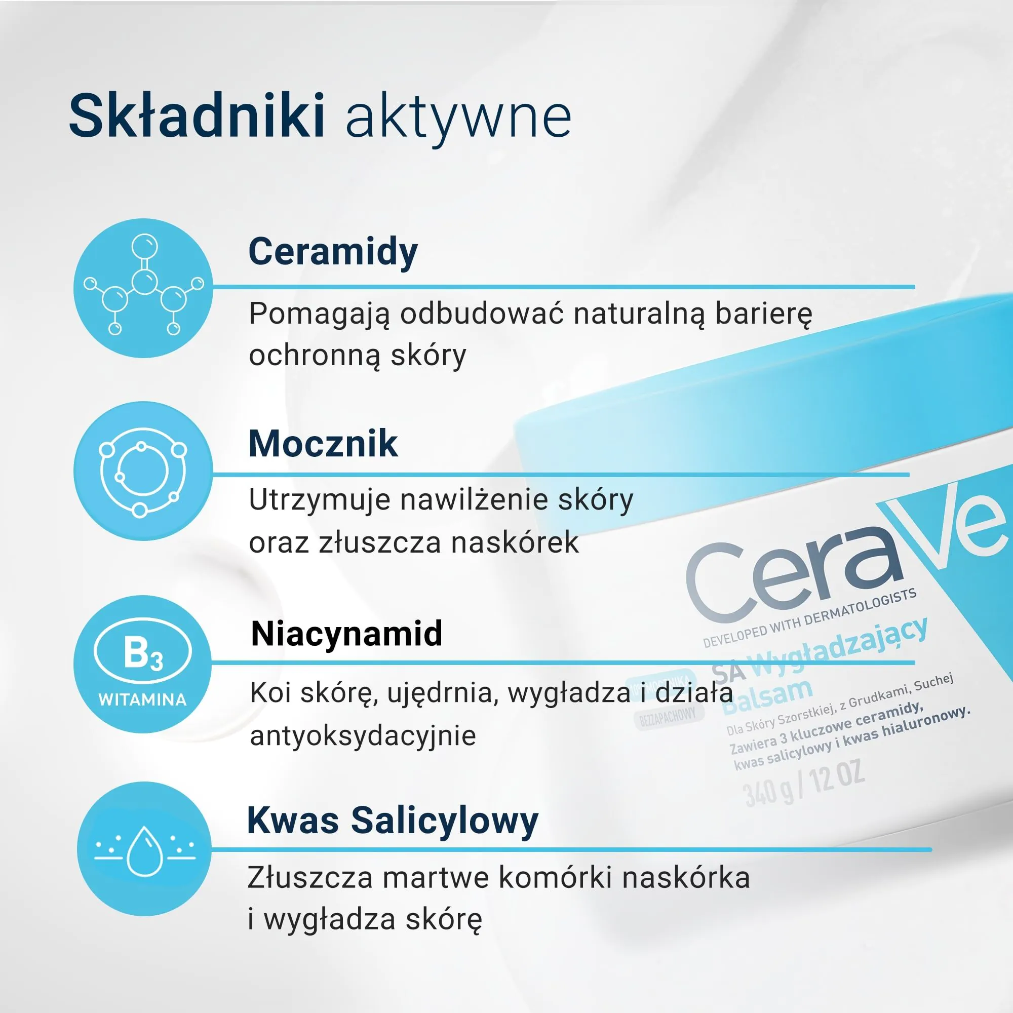 CeraVe Wygładzający balsam do skóry szorstkiej, z grudkami, suchej