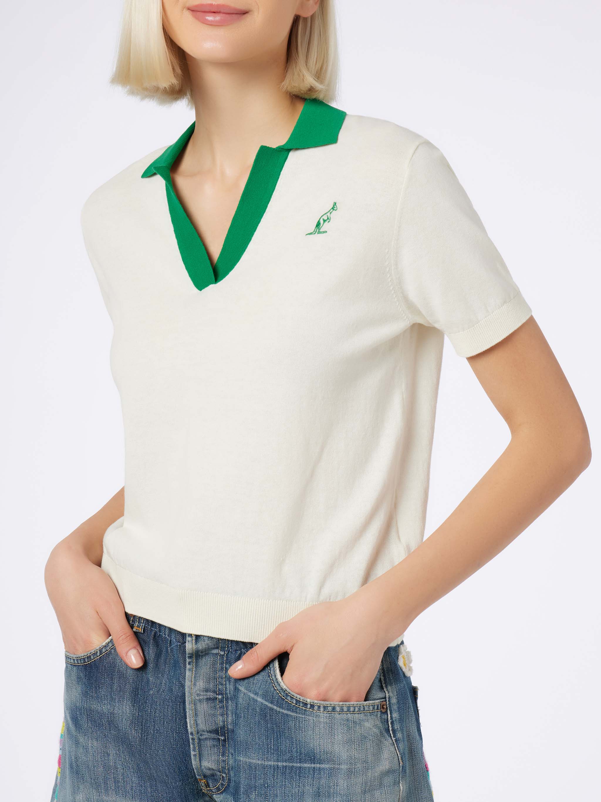 Polo Evonne in maglia di cotone con ricamo Australian | AUSTRALIAN BRA