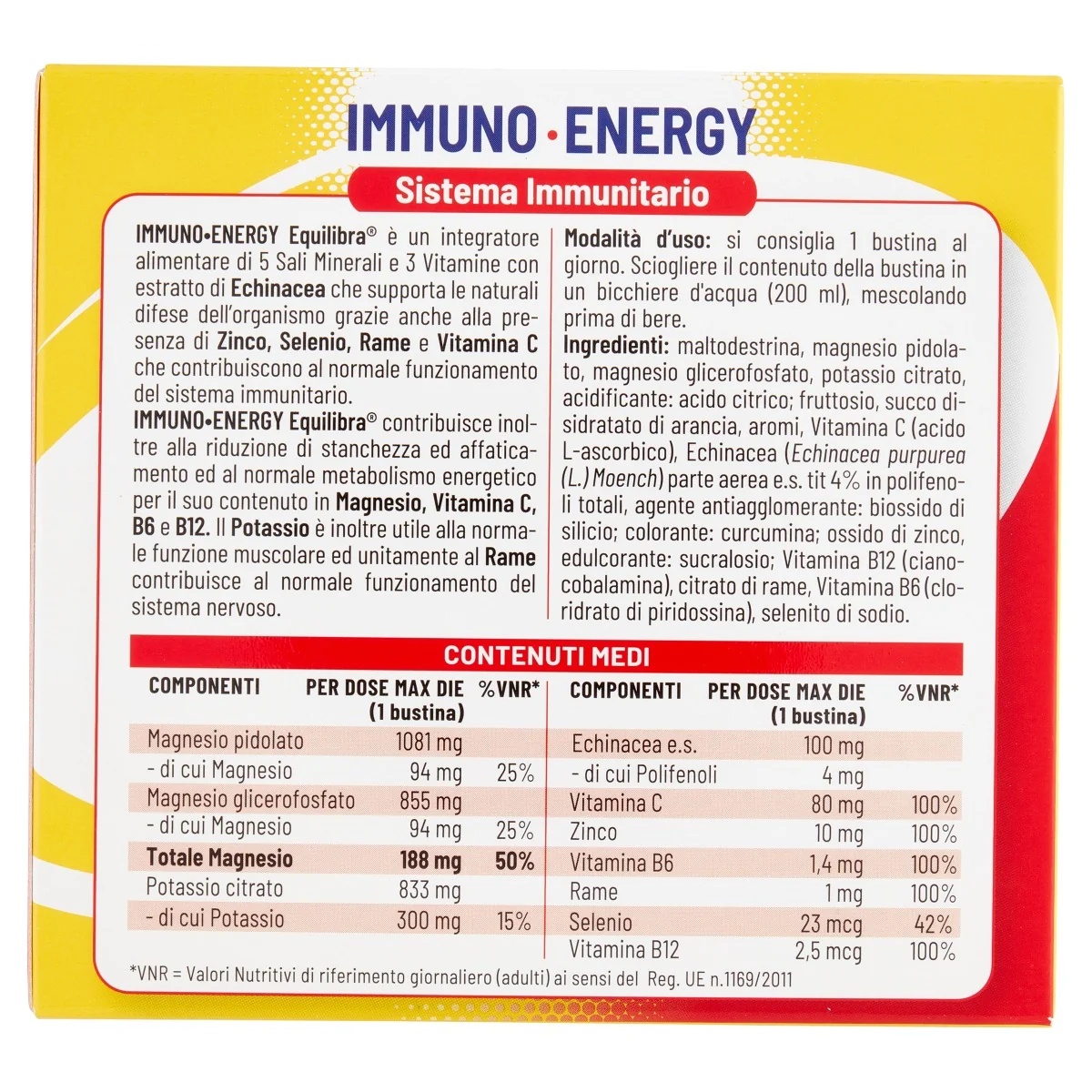 EQUILIBRA Equilibra Immuno Energy Kalij in magnezij 14 vrečk Utrujenost in imunski sistem