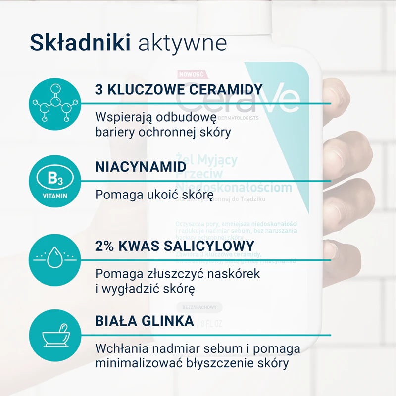 CeraVe Cleansers Blemish Control Cleanser je čistilni gel, ki pomaga v boju proti nepravilnostim na koži, nagnjeni k aknam.
