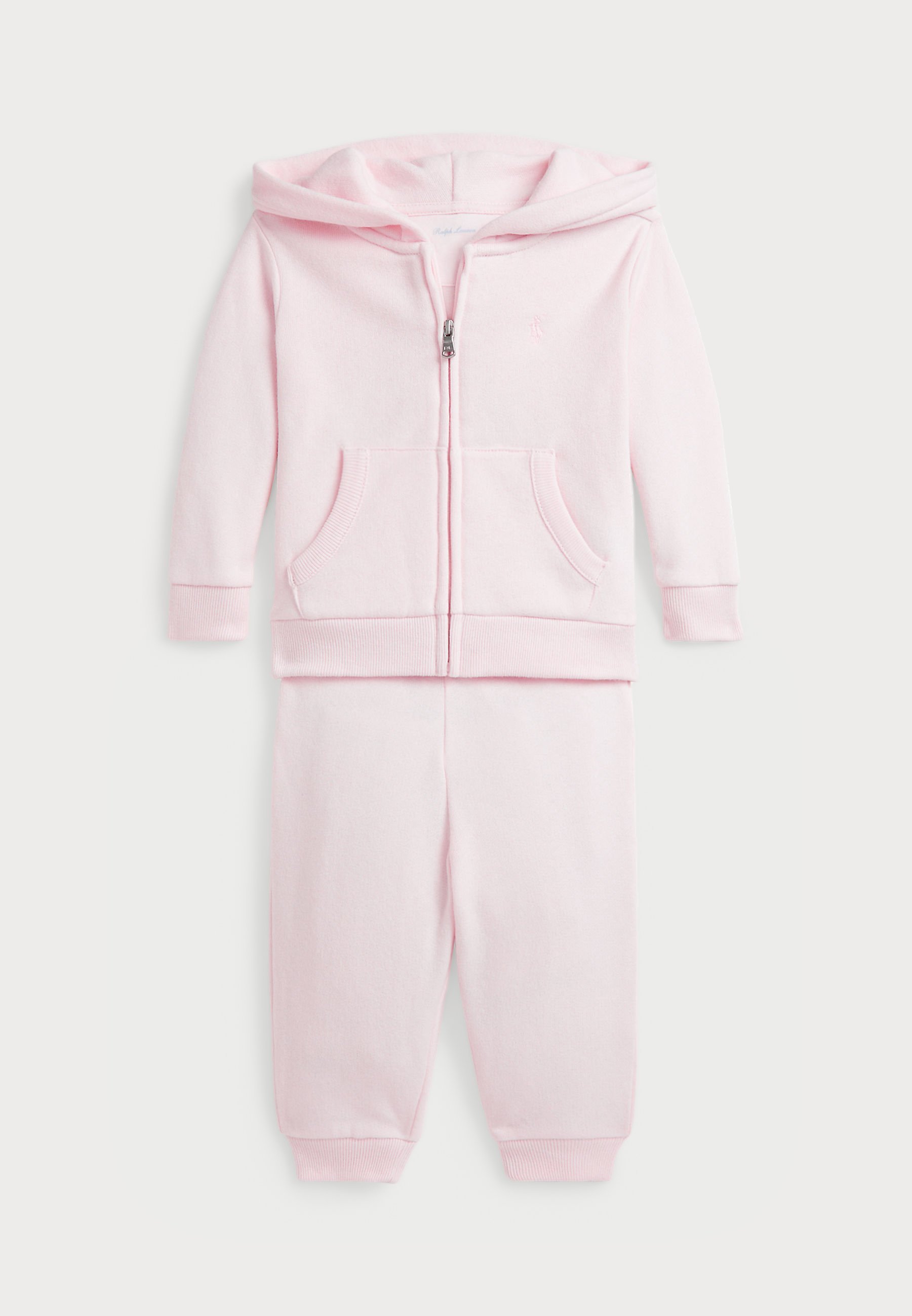 Polo Ralph Lauren fleece hoodie met volledige ritssluiting en joggingbroek set - Sweatshirt met ritssluiting - lichtroze