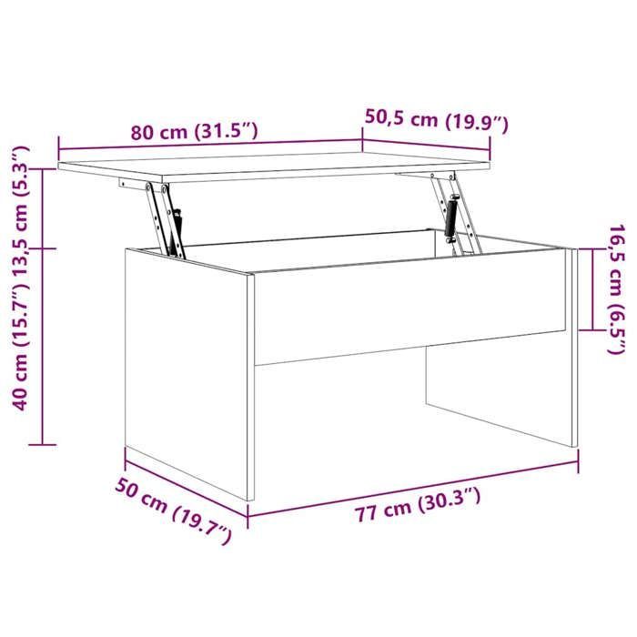 vidaXL sofabord Sonoma eg 80x50,5x41,5 cm konstrueret træ 809641