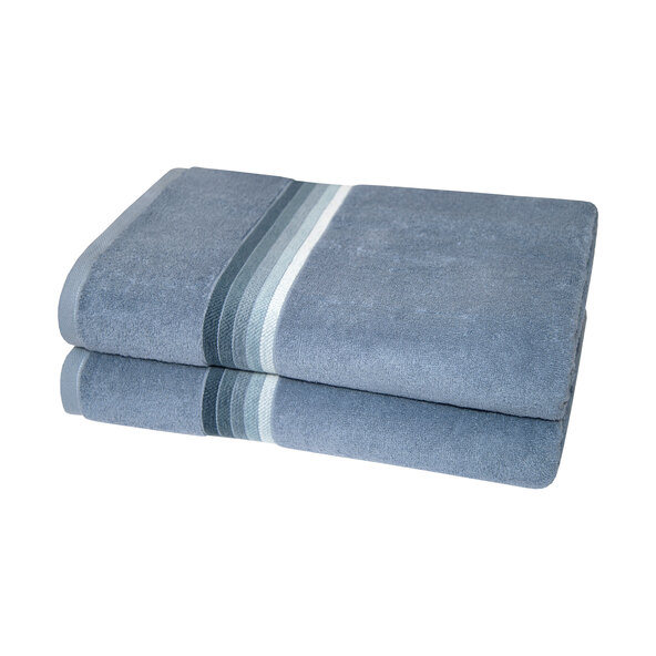 Bath towel, set of 2, blue
