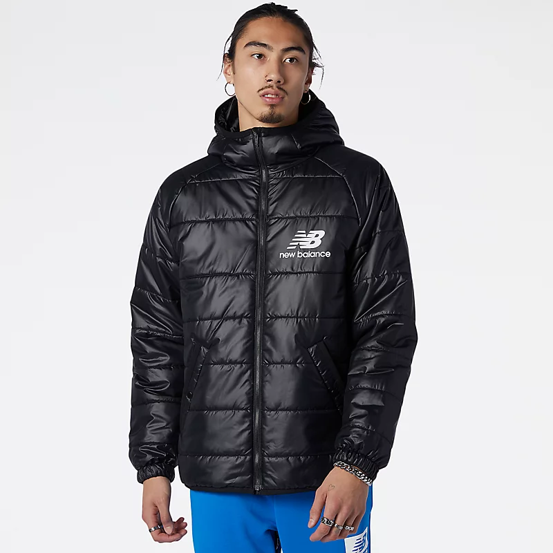 Homme Nb Athletics Wintergefütterte kurze Daunenjacke - SCHWARZ