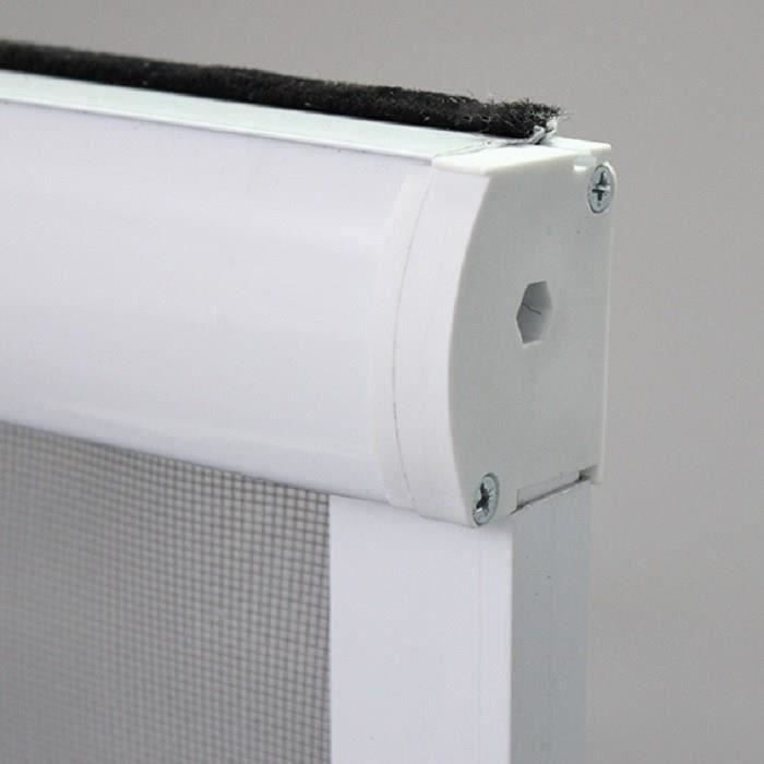 Set of 2 window mosquito nets W160 x H170 cm in white lacquered aluminium - Can be cut to size in width and height.