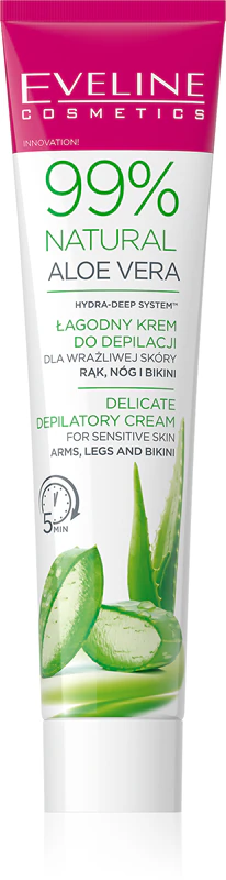 Eveline Cosmetics 99% prírodný upokojujúci depilačný krém s aloe vera na podpazušie a oblasť bikín