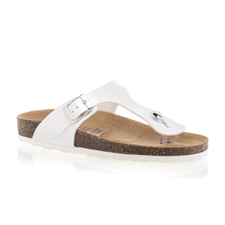Hvite sandaler / sko med åpen tå til dame