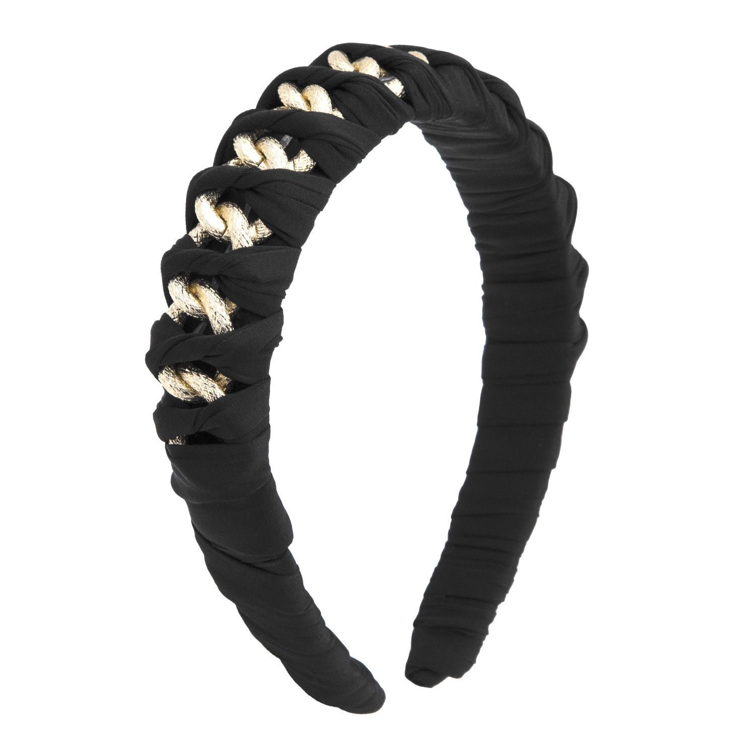 Ох Мај Хаир црна трака за косу са златним ланцем Додаци за косу