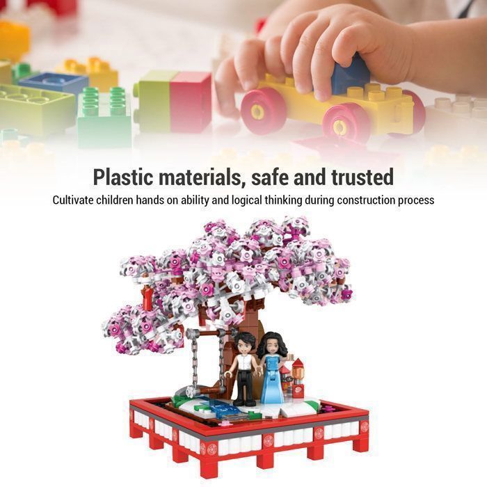 Bonsai Cherry Blossom - Garosa - Building Block Set - Decorative Model Kit in Blocks 648 Pieces