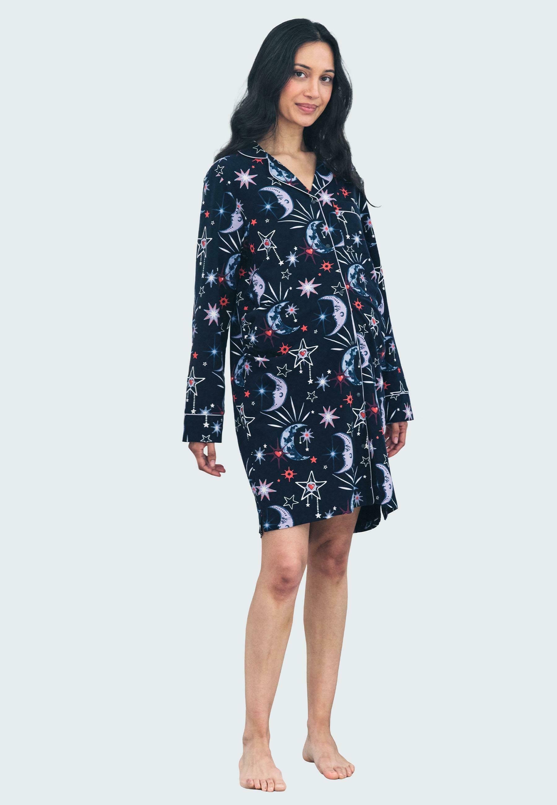 Chelsea Peers MOON PRINT MATERNITY - Nachthemd - donkerblauw