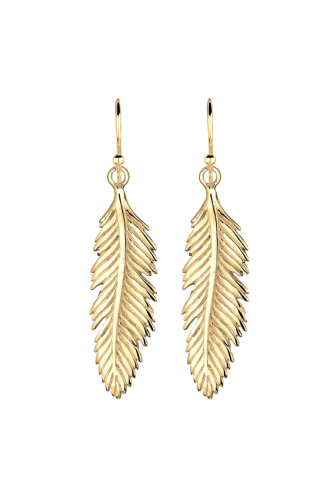 Elli Femmes Pendentif d'oreilles Plume Boho en Argent Sterling 925