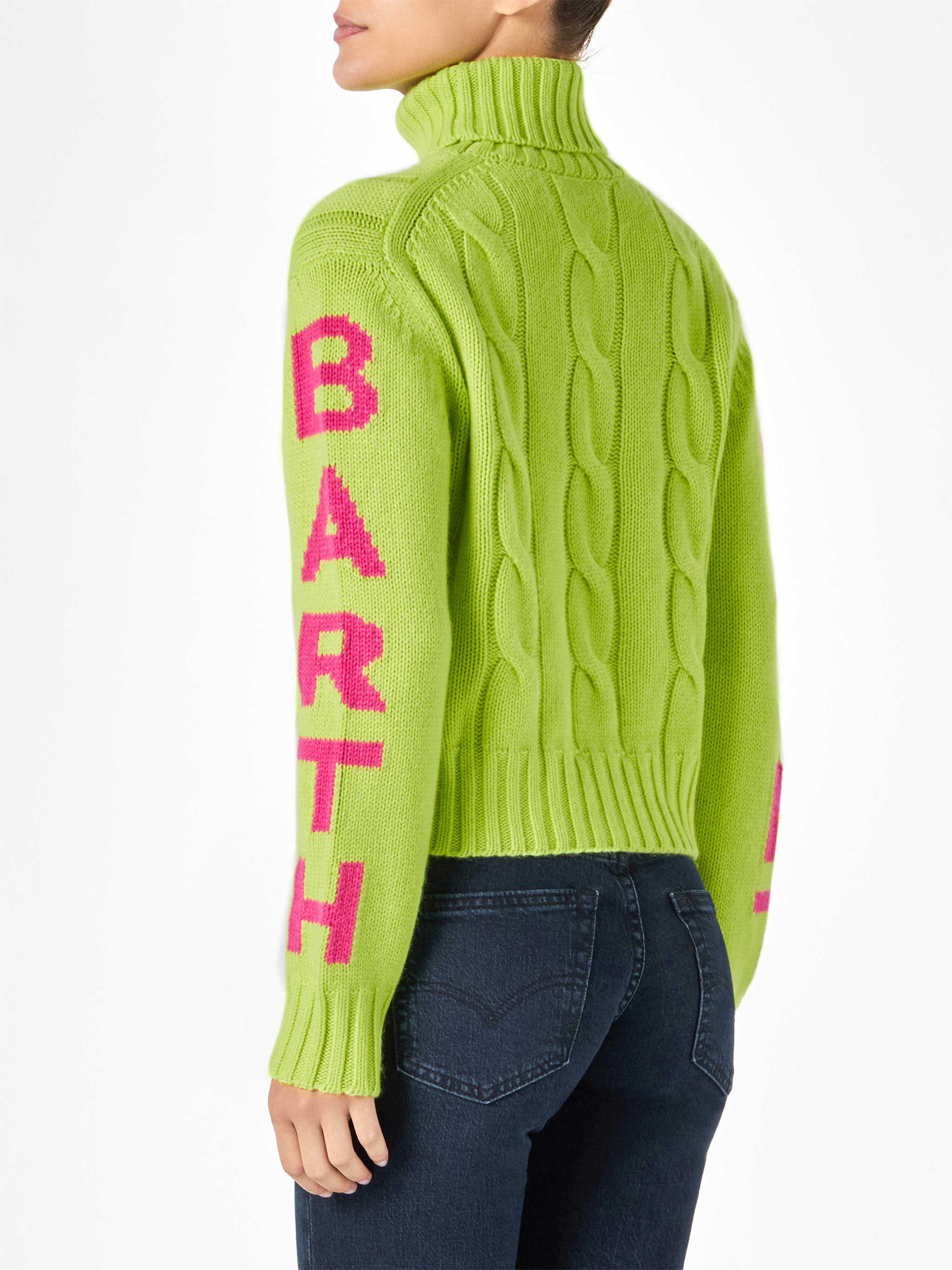Damestrui met col, fluorescerend geel