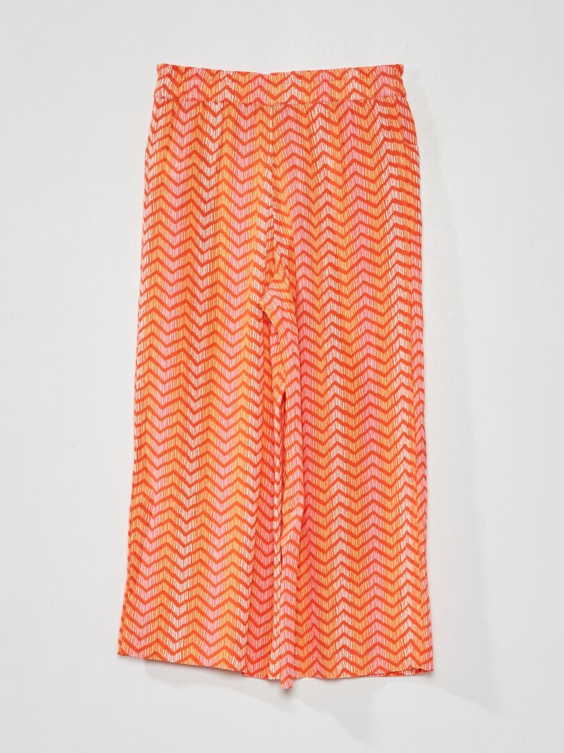 Broek met wijde pijpen - WIT