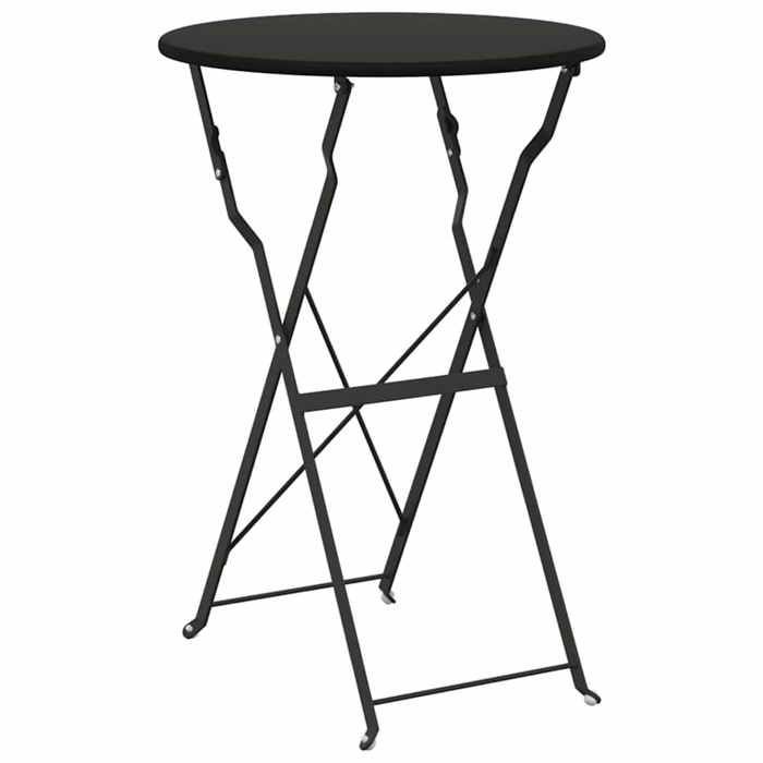 Folding bistro set - BURKE - Anthracite - Steel - 3 pieces - Folding table - Folding chairs - 50x50x71 cm