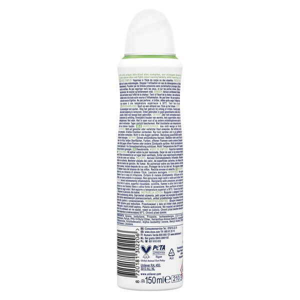 Dove dezodorans s krastavcem i zelenim čajem s 0% aluminijevih zrnaca<br>150 ml