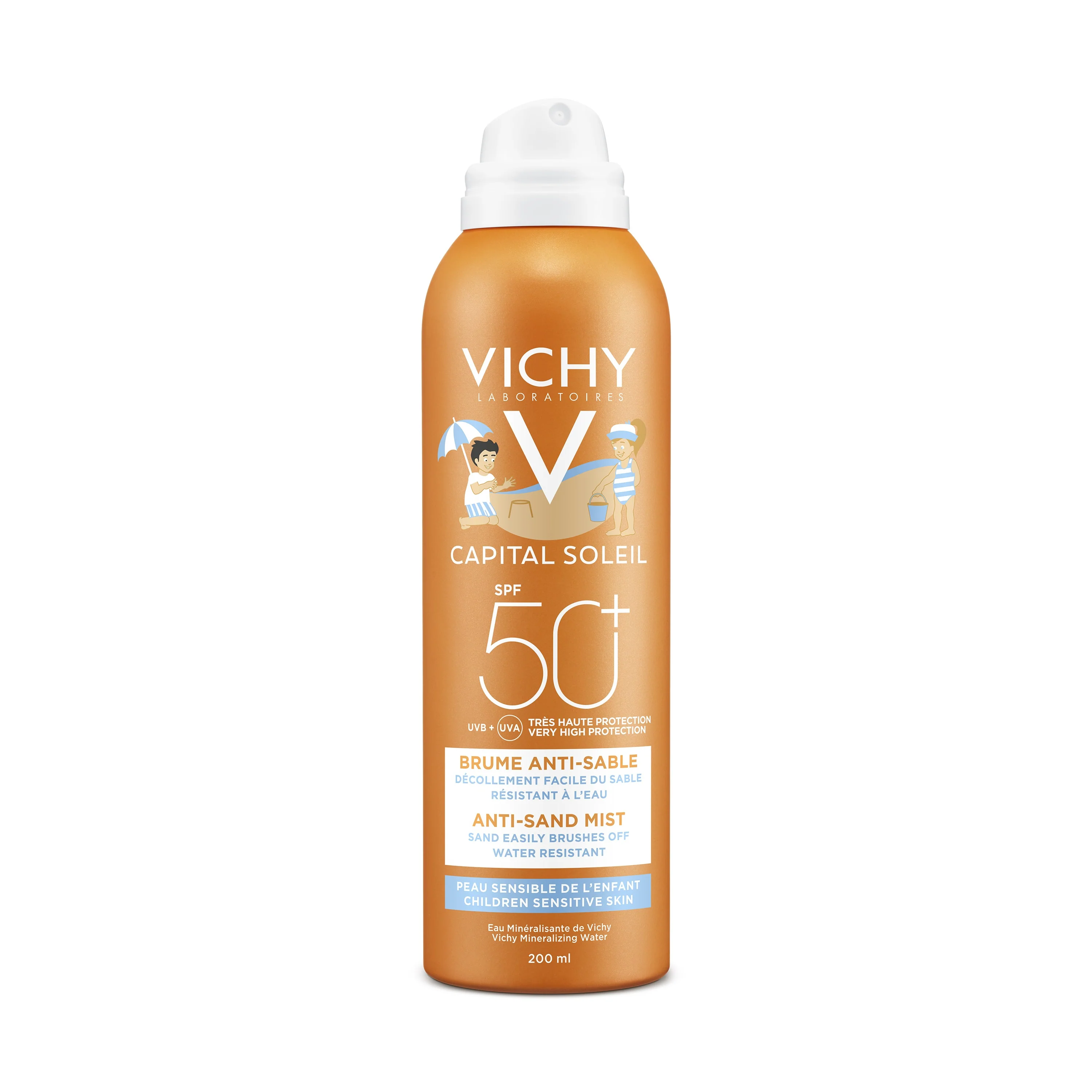 Capital Soleil Capital Soleil Anti-sabbia Kids SPF 50 - Crema Solare Bambini, Spray solare corpo alta prot., Prodotti per Bambini