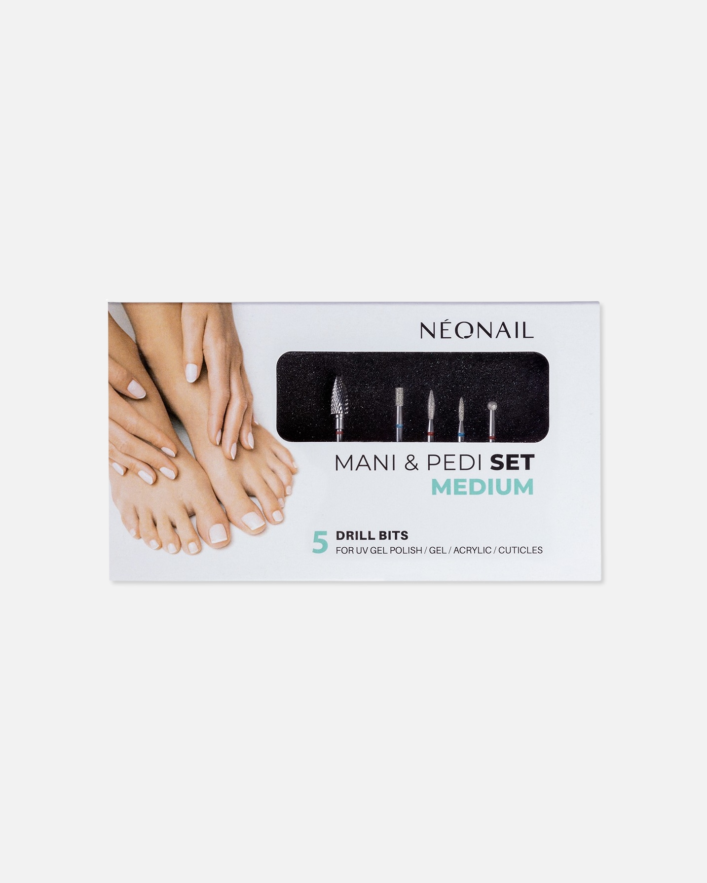 NEONAIL Negleplejesæt Mani & Pedi 5 boresæt – Medium –