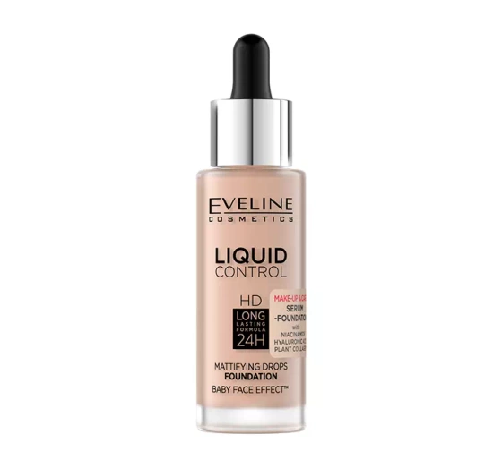 Eveline Cosmetics Liquid Control HD matujący podkład do twarzy z niacynamidem 003 Ivory Beige 32 ml