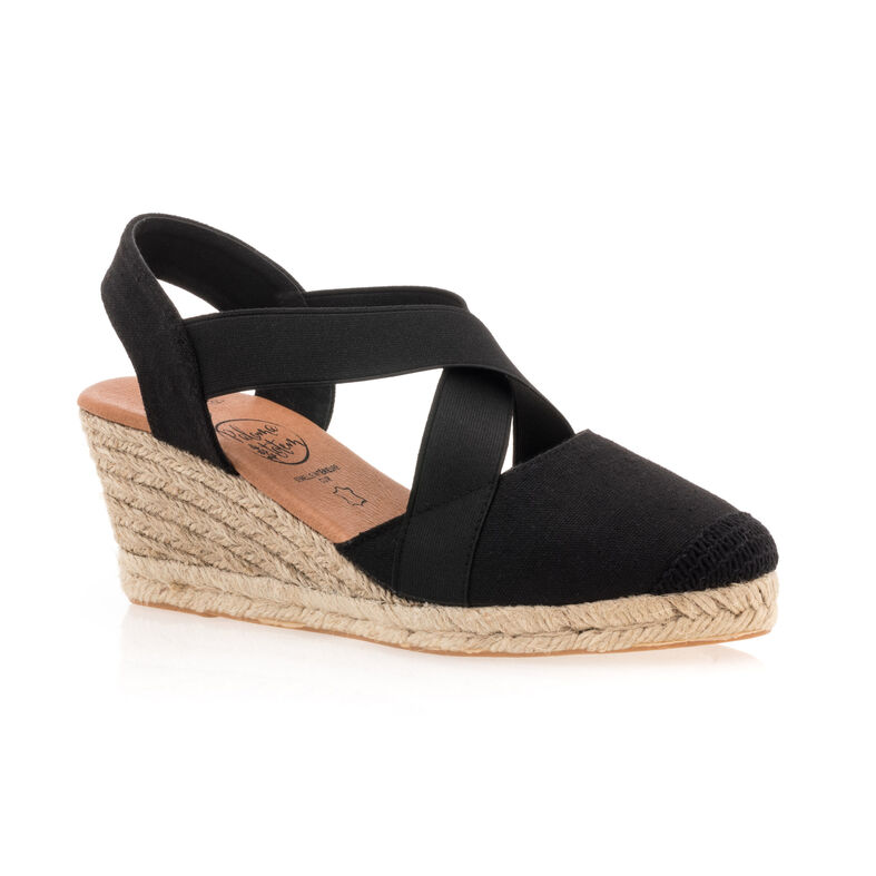 Zwarte espadrilles voor dames met touwzolen