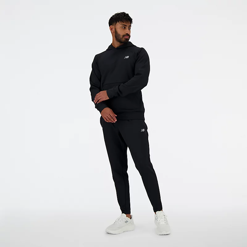 Męska bluza med kapturem Tech Knit - CZARNY