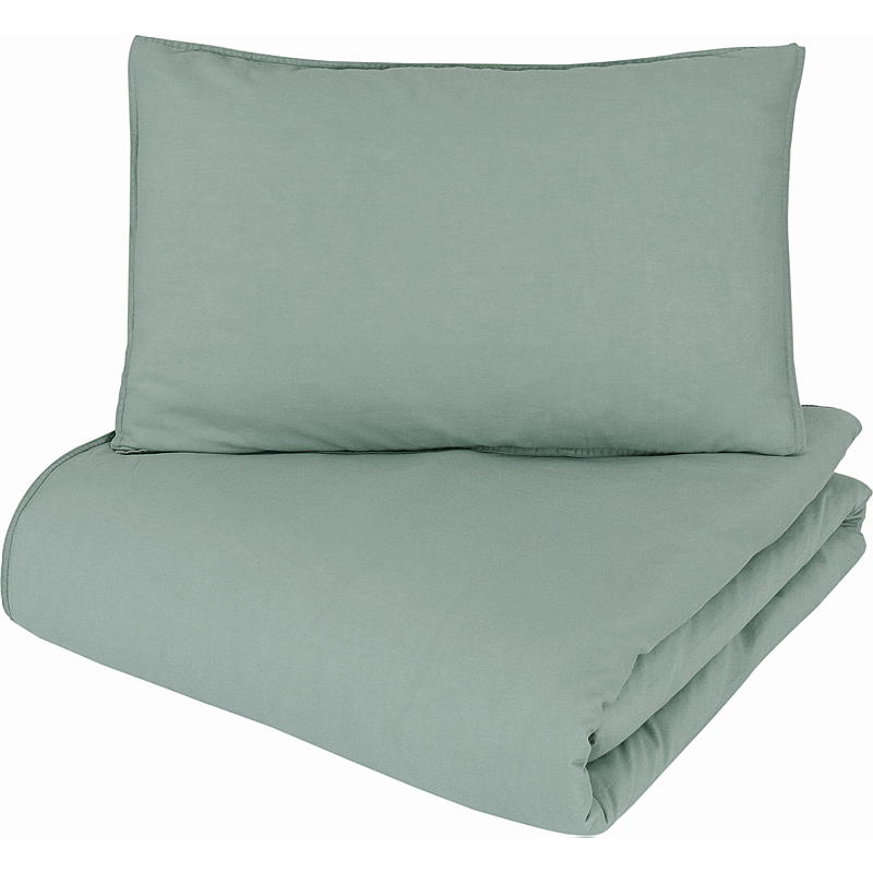 Beddenset 140x220 cm, katoen, groen