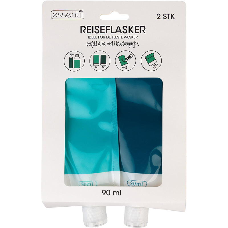 Flacone da viaggio Essentii, 2 pezzi, 90 ml