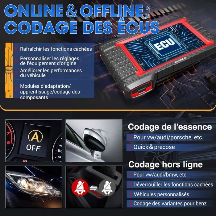 Herramienta de diagnóstico automotriz KINGBOLEN K7 OBD II con actualizaciones gratuitas de por vida, 31 servicios, bidireccional, codificación de ECU.