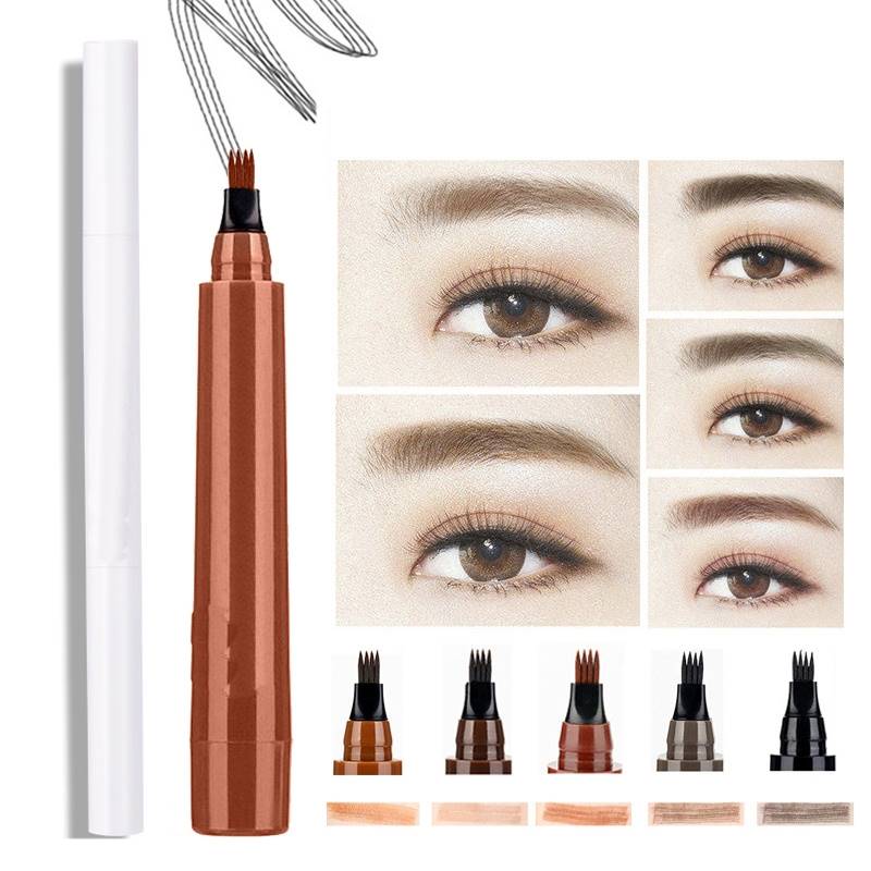 Crayon à sourcils liquide waterproof en promotion, application facile, longue tenue, brun naturel, effet microblading.