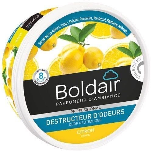 BOLDAIR - Lemon Odor Eliminating Gel - Neutralizes odors - perfumes - lasts 8 weeks - 300g - Made in France