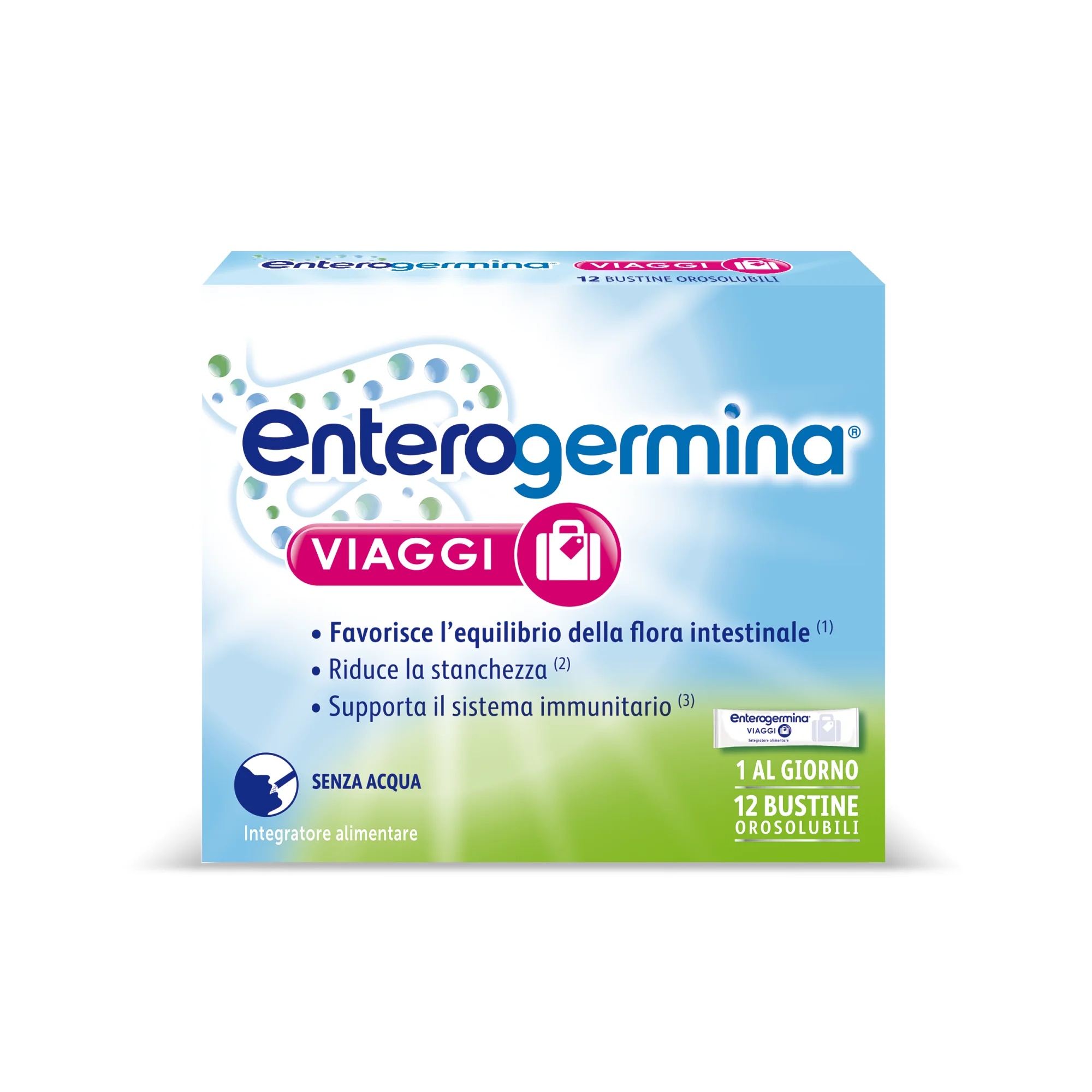 ENTEROGERMINA Complément alimentaire de voyage Enterogermina Ingrédients à base de lait fermenté 12 sachets