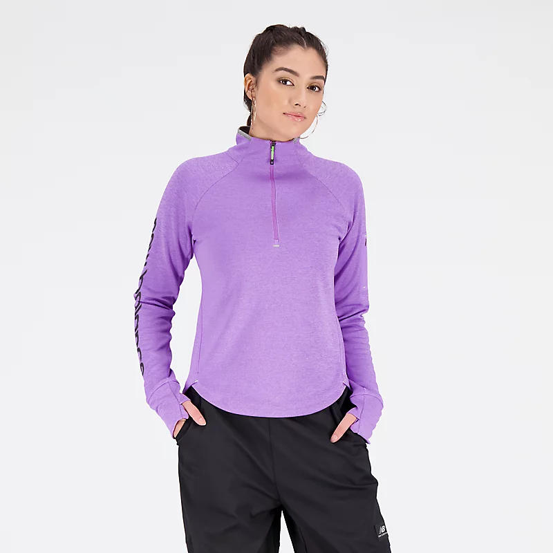 Impact Run AT Damen-Kapuzenpullover mit durchgehendem Reißverschluss in ELECTRIC PURPLE MEATHER