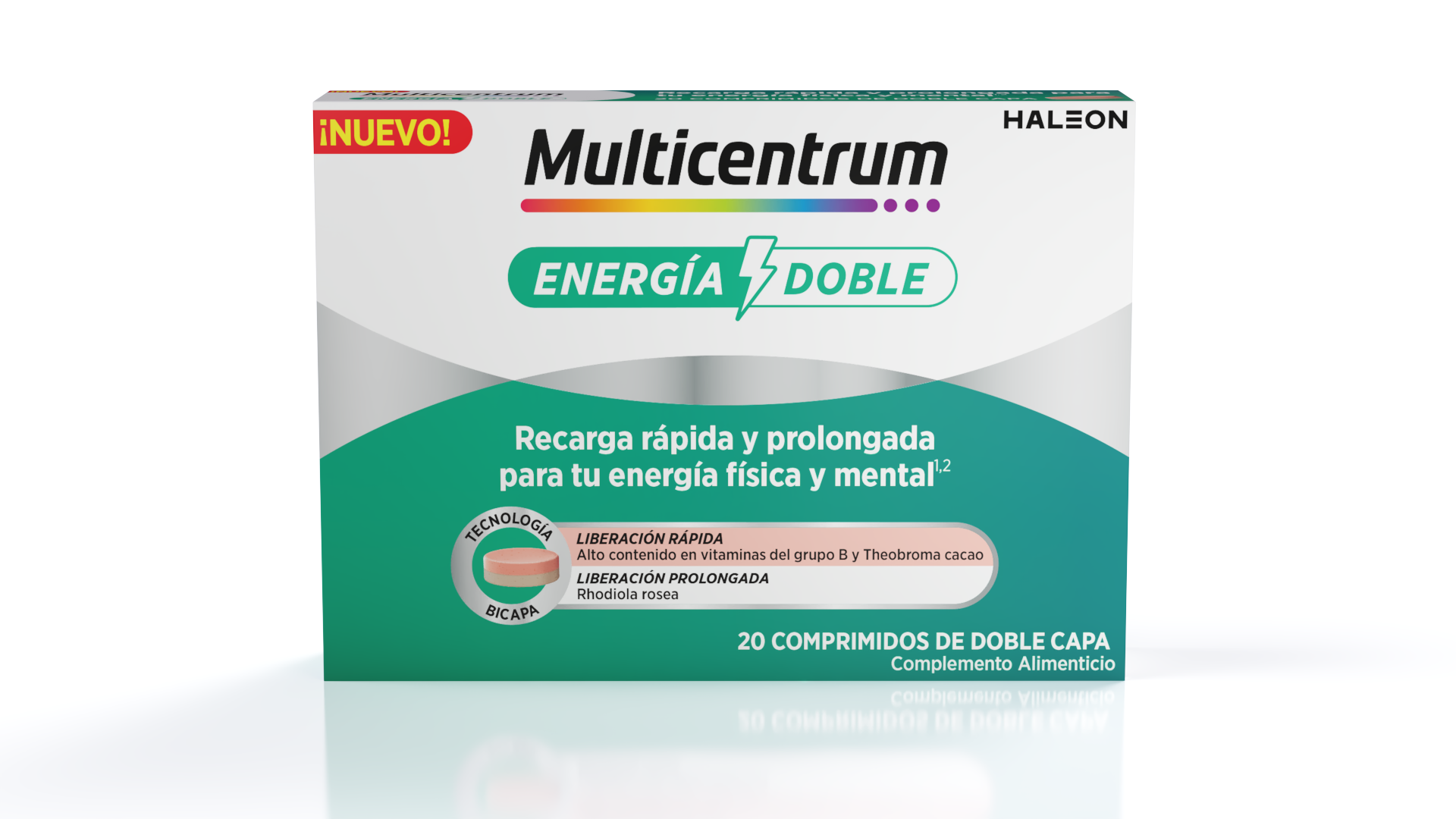 Dvojvrstvové tablety s dvojitou energiou Vitamíny a minerály