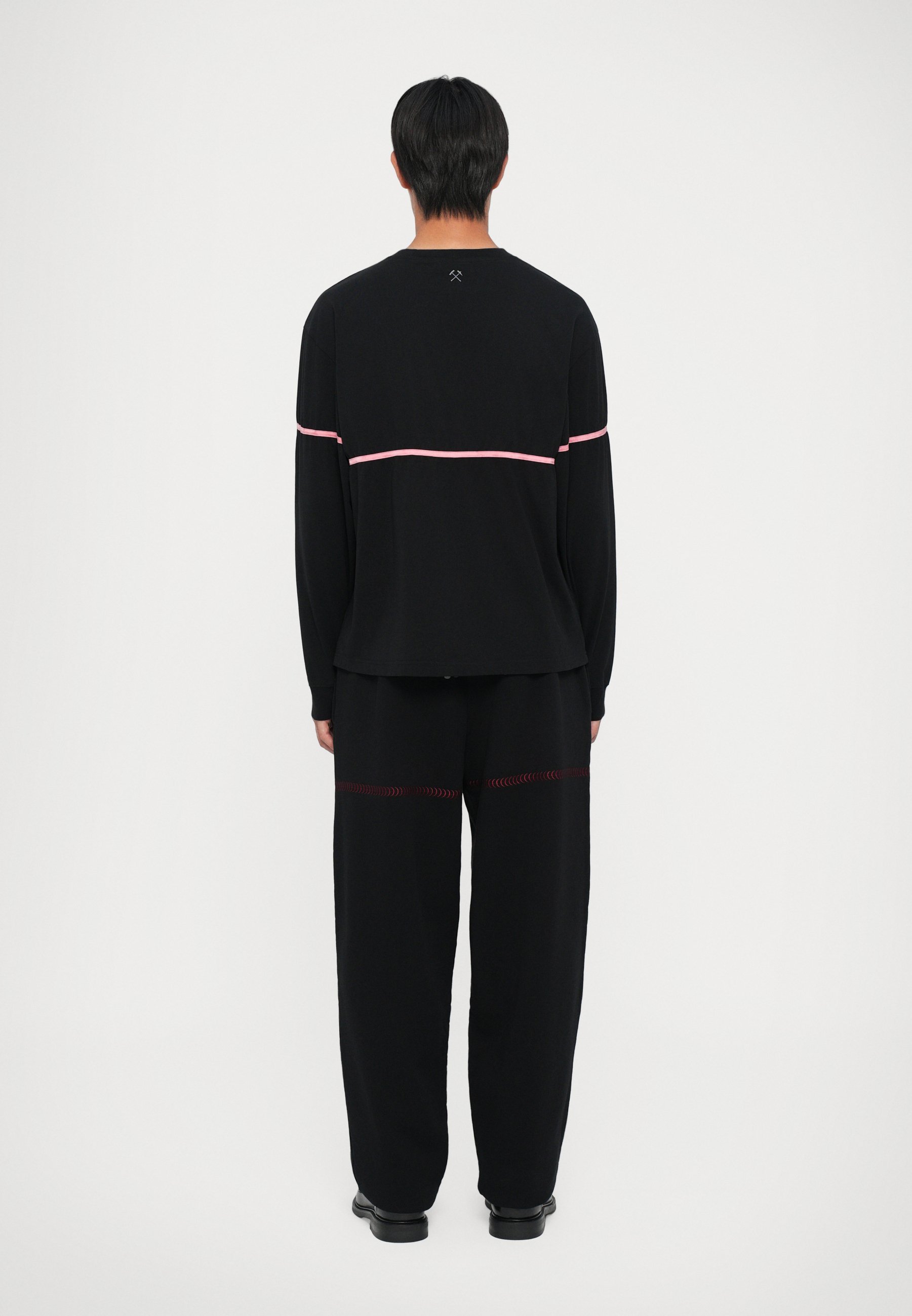 GmbH BOW LONGSLEEVE UNISEX - Maglia a maniche lunghe - nero/rosa